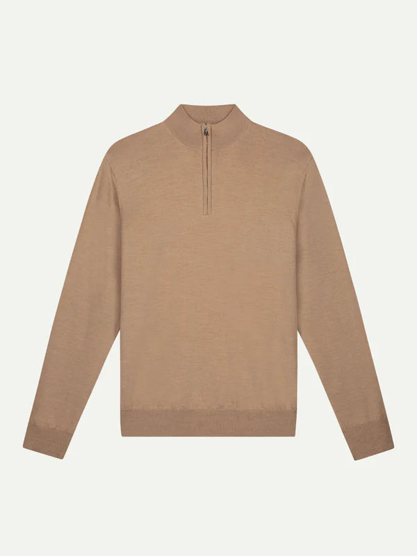 Merino Zipper Sweater Caramel